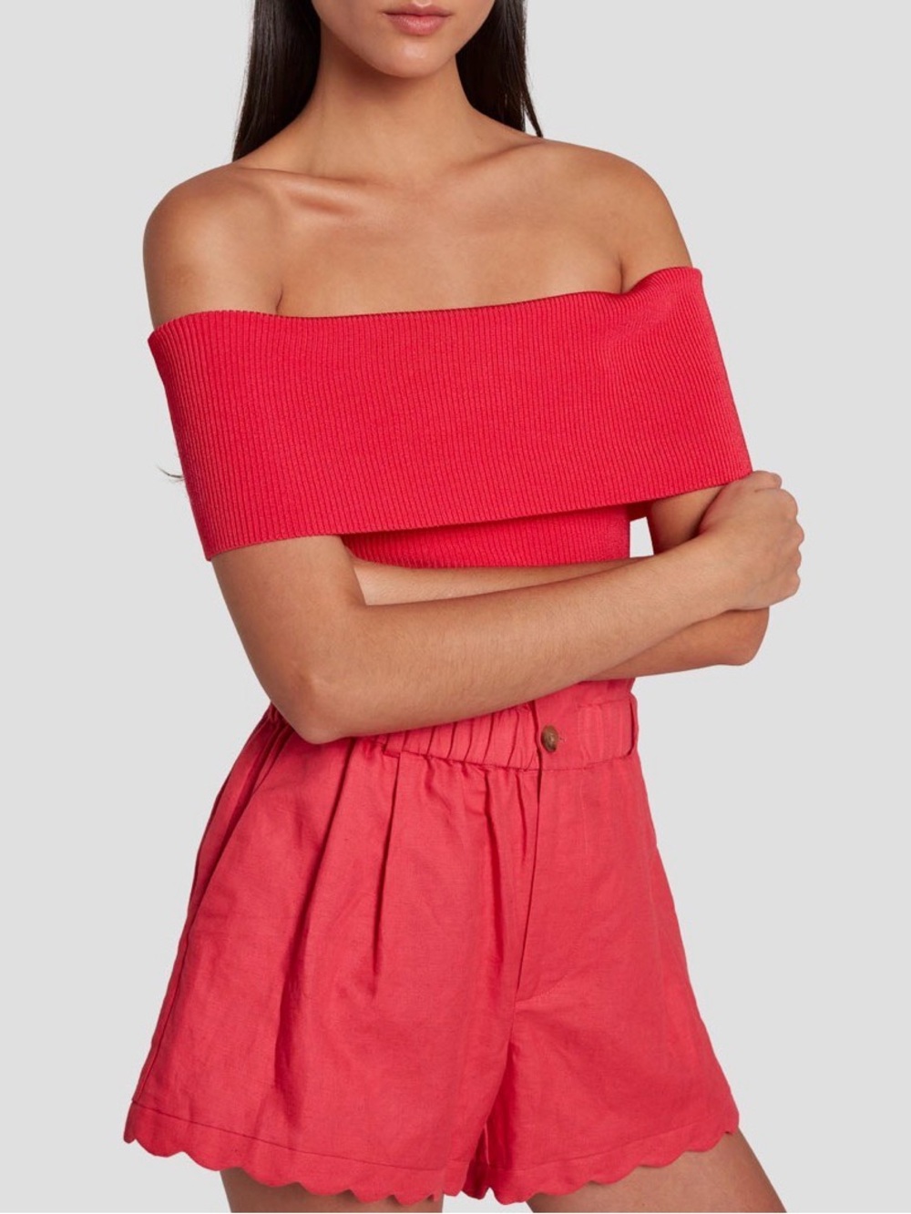 7 For All Mankind Off-the-Shoulder Ribbed Sweater - Picture 8 of 10